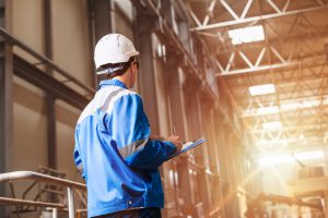 Construction employee monitoring worksite